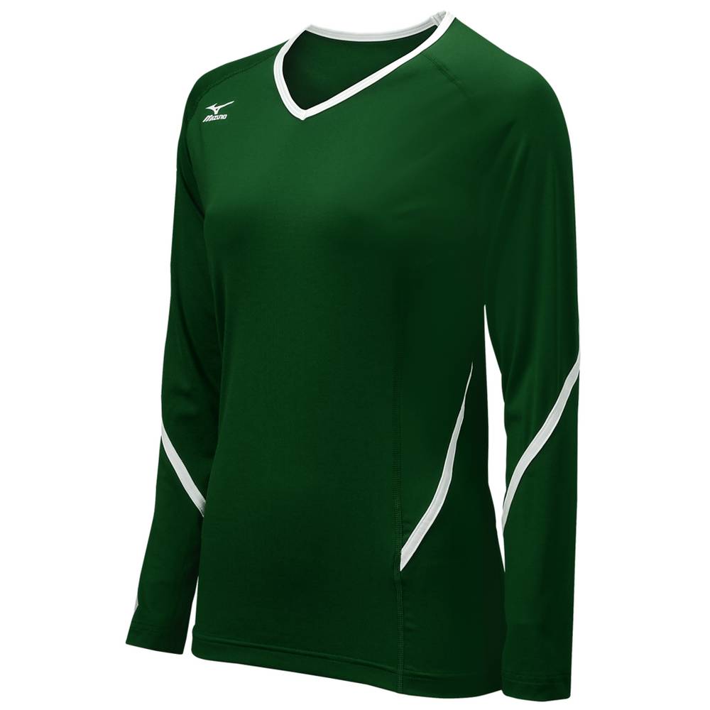 Mizuno Techno Generation Long Sleeve - Bayan Forma - Yeşil/Beyaz Türkiye (GCSXLR-826)